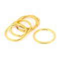 thumbnail image 1 of Unique Bargains 5pcs 35mm Dia Gold Tone Metal Double Loop Split Ring Keychain Keyring Holder, 1 of 1