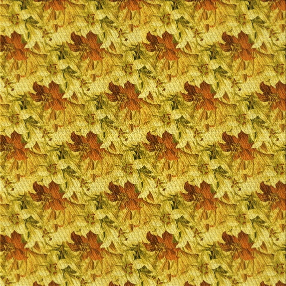 Ahgly Company Machine Washable Indoor Square Transitional Deep Yellow Area Rugs, 4' Square