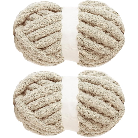 2pack 214g Blingbling Chunky Yarn for Hand Knitting,Super Jumbo Yarn, Bulky Glitter Soft Plush Yarn,Shiny Large Thick Chenille Yarn, Giant Yarn for Chunky Blanket