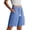 Blue women elastic waist shorts with pockets a1, variant on Cagogo Women Elastic Waist Casual Shorts with Pockets Loose Bermuda Pants Summer Solid Basic Travel Shorts for Women Lounge Beach Hiking Clothes, Gray L