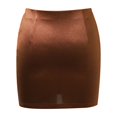 thumbnail image 6 of Wxolcjlv Womens Satin Ruched Mini Skirt High Waist Club Office Mini Skirts, 6 of 9