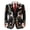 Black #35, variant on DORKASM Mens Christmas Blazer Long Sleeve Festive Holiday Print Jacket Lapel Gingerbread Man Print Jackets Fall Winter Casual Pine Cone Print Coats Army Green 2XL