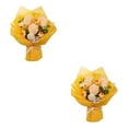 thumbnail image 2 of maskred Specially Designed Flower Shape For Gifting Eternal Flowers Same Color Packaging Paper Is Full Of And Aesthetics Yellow yarn bouquet 2Set, 2 of 6