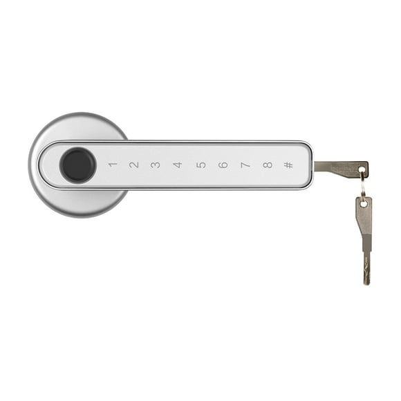 Fingerprint & Password Door Lock Smart Door Knob Gate Locks Left-Right Open Door Lever Lock Set Keyless Entry Door Lock for Home Interior Door Bedroom Hotel Warehouse Office 50 Groups Finger