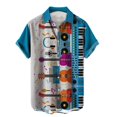 thumbnail image 3 of Camisetas con gráficos de guitarra musical para hombres, ropa con estampado 3D, camisetas de rock hip hop, camisetas de manga corta para playa Ahloa, blusas con solapa para hombres, 3 of 5
