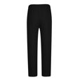 thumbnail image 4 of Inleife Mens Pants Men's Cotton And Linen Pocket Elastic Belt Straight Breathable Solid Color Pants Black XXXL, 4 of 5