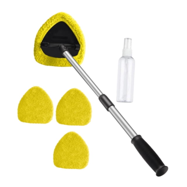 Kit de herramientas de limpieza de parabrisas de coche, mango extensible, versátil para el hogar y la Oficina, accesorio Universal portátil, limpiador Almohadillas amarillas