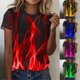thumbnail image 1 of Fiudx Ofertas Flash Del Día Solo En Línea Tops con Estampado de Moda para Mujer, Blusa de Manga Corta, Camisetas Divertidas con Cuello Redondo, 1 of 4