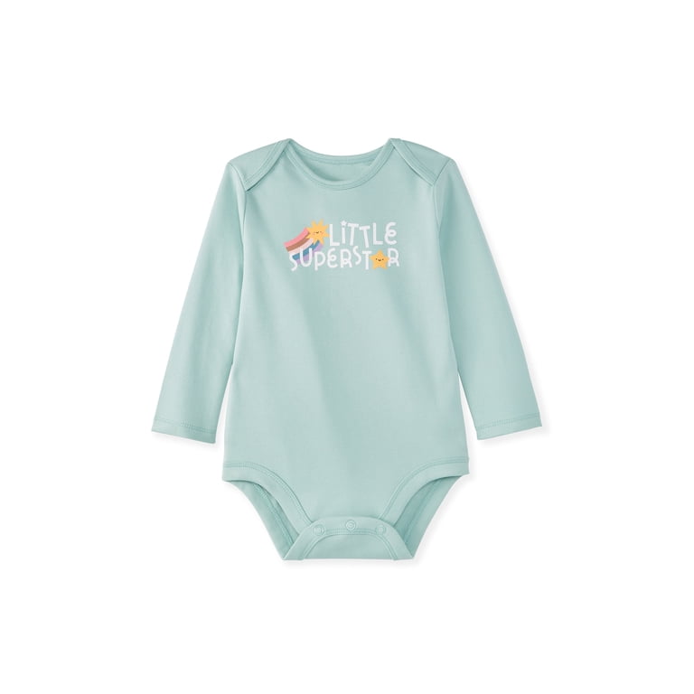 Garanimals 100% Cotton Long Sleeve Bodysuits, 4-Pack, 0-24M photo 3