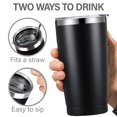 thumbnail image 3 of 20 oz Tumbler Stainless Steel Tumblers with Lid Double Wall Vacuum Insulated Coffee Mug 20oz Cup for Hot and Cold Drinks, Black, 1 pack, 3 of 10