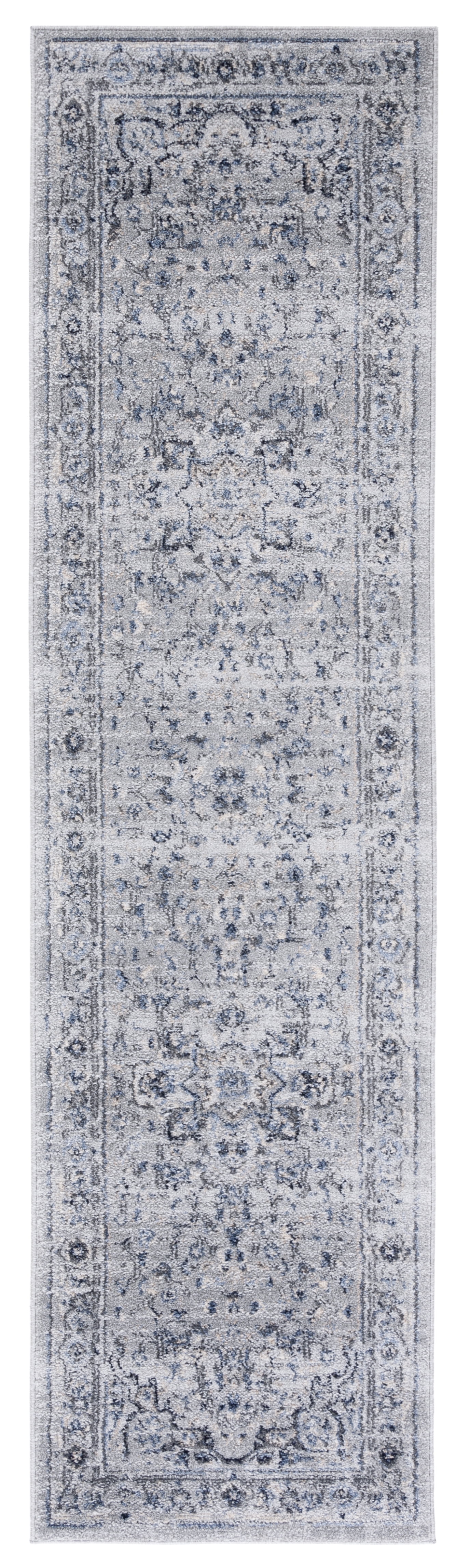 SAFAVIEH Charleston Zharko Floral Runner Rug, Gray/Dark Gray, 2' x 8'