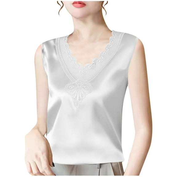 HAiming Tank Tops for Women Crewneck Dressy Casual Sleeveless Blouse Basic Solid Layer Vest Tee Shirts