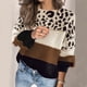 thumbnail image 3 of Suéter de punto holgado con estampado de leopardo para mujer, suéter de otoño e invierno, suéter superior, suéter informal de manga larga con cuello redondo para mujer, 3 of 5
