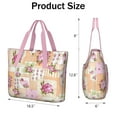thumbnail image 3 of Tote Bag for Women - Pioneer Flower Shoulder Bag - Large Utility Work Duffle Bag with Zipper Handbag for Travel, Work, Sprots, 3 of 5