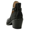 thumbnail image 3 of YDN Women Studded Mid Chunky Heeled Ankle Booties Pumps Closed Almond Toe Short Combat Boots Buckle Strap Cutout Shoes Size 7 Black, 3 of 7