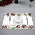thumbnail image 3 of MKHERT Watercolor Christmas Fir-Tree with Cone Horizontal Pattern Placemats Table Mats for Dining Room Kitchen Table Decoration 12x18 inch,Set of 4, 3 of 4