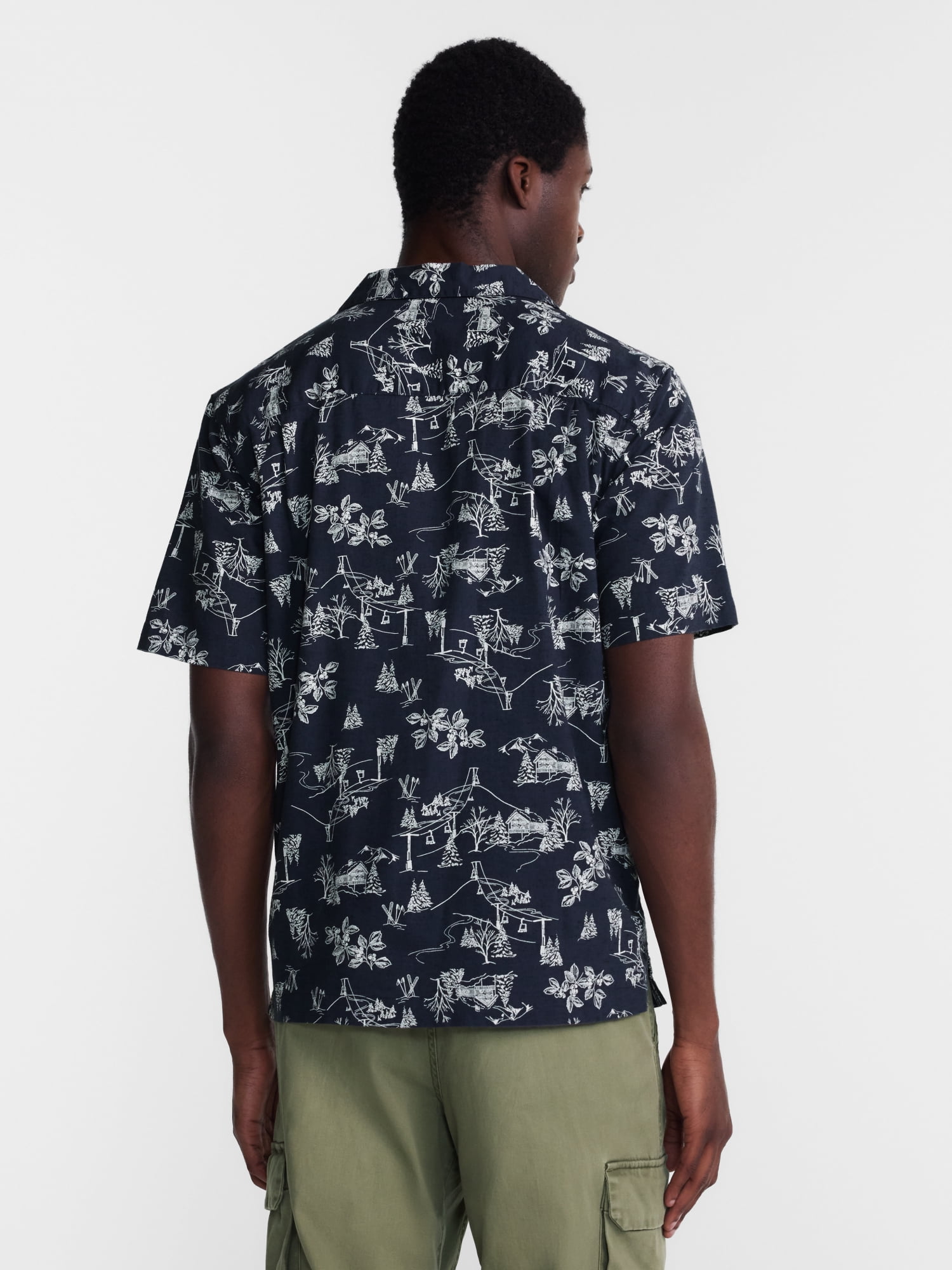 George Men's Linen Blend Holiday Camp Shirt, Sizes XS-3XL, LT-4XLT, 2XB-6XB