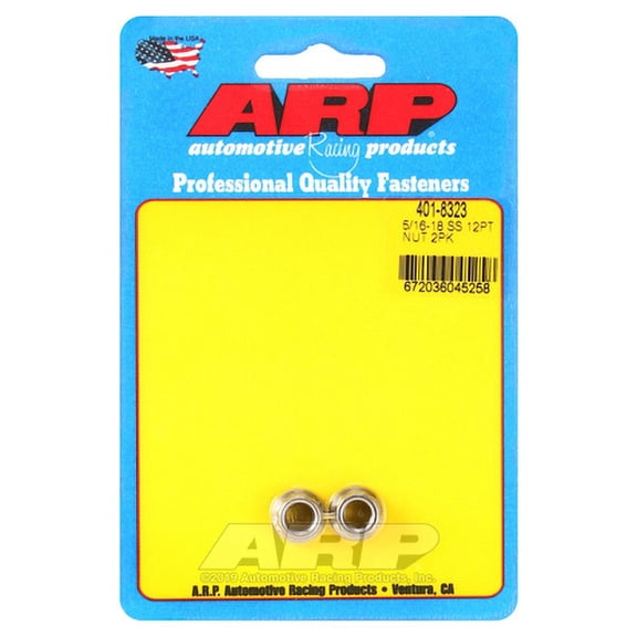 12pt SS Nut 5/16-18 2pk
