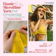 thumbnail image 2 of Troyarn Summer Stretch (4-Skeins Pack) Silky Effect Hand Knitting Crochet 100% Elastic Microfiber Acrylic Bikini Mayokini Pareo Short Blouse Clothes Yarn 4x100gr(4x438 yds)(114110 - Light Yellow), 2 of 7