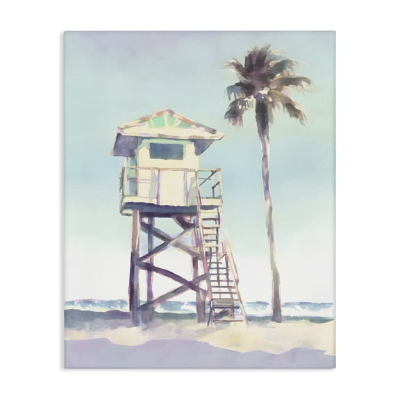 Stupell Industries Tropical Muted Beach Hut Canvas Art, 16 x 20, by Petals Prints Design