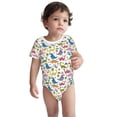 thumbnail image 3 of Daiia Cute Dinosaur Printed Unisex-Baby Short Sleeve Onesies Bodysuits Baby Climbing Clothes Soft and Comfortable Romper with Expandable Shoulder Design-9M, 3 of 8