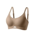 thumbnail image 3 of Asxite Women Solid Seamless Wireless with Built In Pad Lift Support Everyday Bra Khaki M, 3 of 5