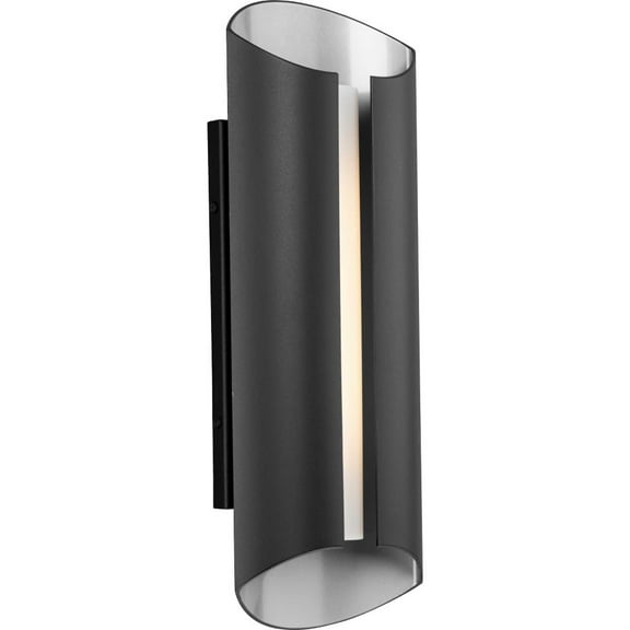 Progress Lighting Z-2030 1-Light LED Outdoor Wall Light in Black, Etched Glass Shade
