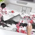 thumbnail image 2 of Japanese Cherry Blossom Mouse Pad 35.4x15.7in XXL Full Desk Pink Watercolor Art, Cool Design Gaming Mousepad, Extended Large NonSlip Rubber Base, Stitched Edges, 2 of 6