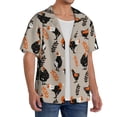 thumbnail image 4 of Vsdgher Funny Chicken Print Men's Wrinkle Free Untucked Cuban Shirt Business Casual Button Down Shirts Short Sleeve Shirt, 4 of 7
