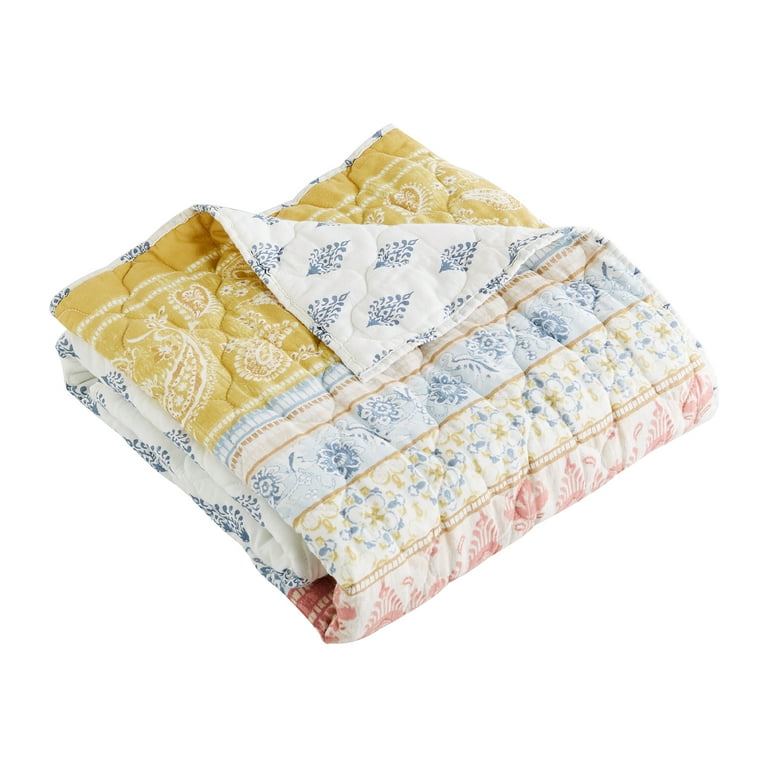 Navy and ochre throw outlet