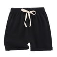 thumbnail image 3 of Liyamei Kids Drawstring Shorts with Elastic Waist for Summer Beach Wear Size 2-12,Black, 3 of 5