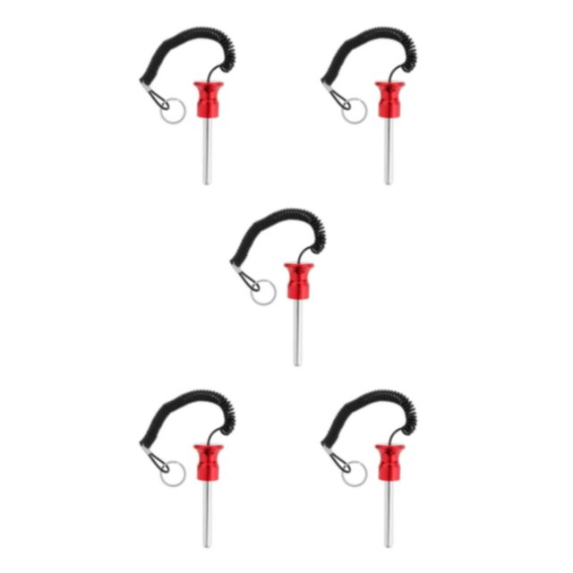 Dalazy Goupille Magnétique de Poids avec Corde de Traction Pièces de Rechange Rouge 10x80mm 5Set