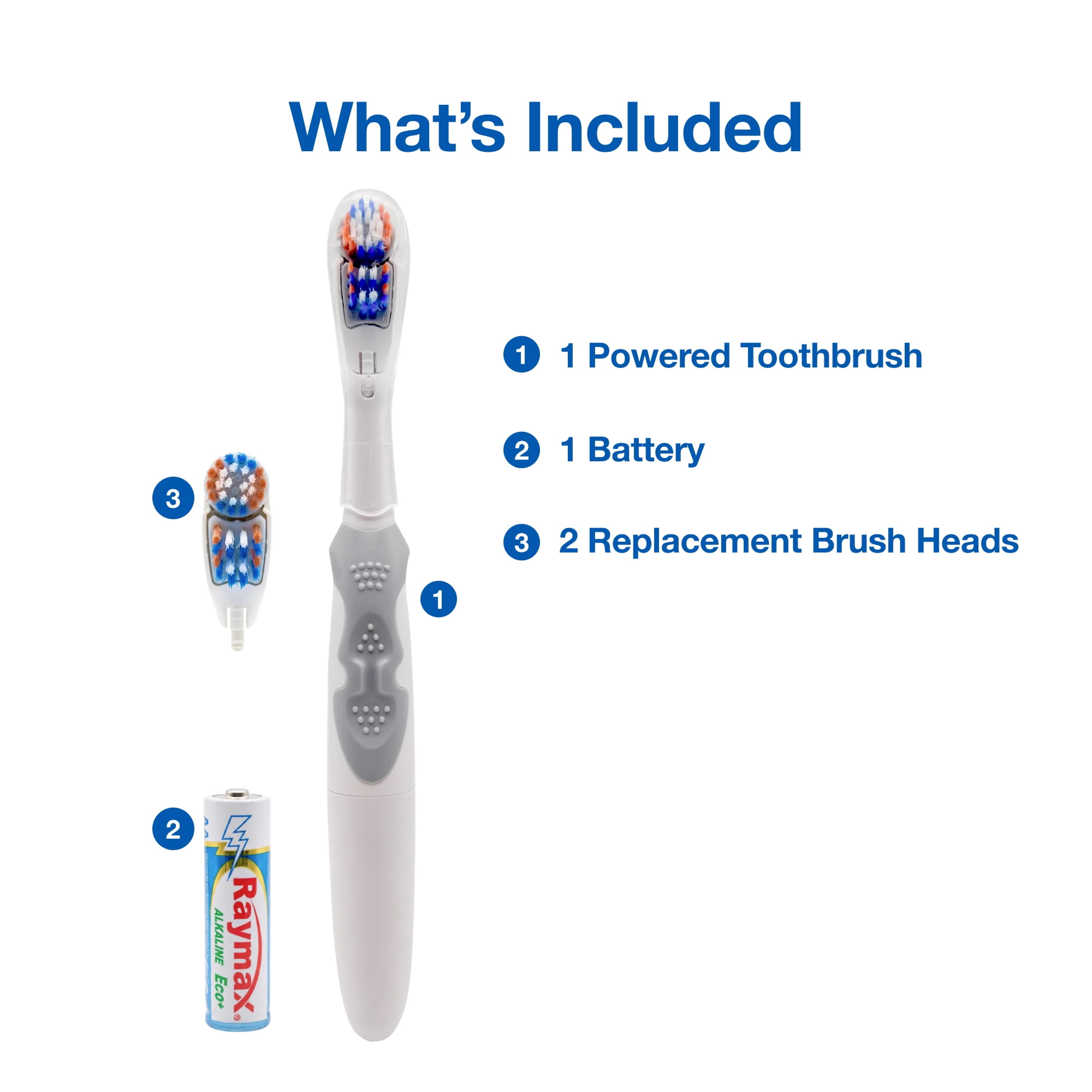 Equate Motion Battery-Powered Toothbrush, 1 Handle, 2 Brush Heads
