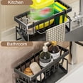 thumbnail image 6 of MerryNine Black Kitchen Sink Caddy Organizer with Brush Holder, Rustproof 304 Stainless Steel Sponge Holder with Incline Self Draining Tray, Countertop Soap & Dishcloth Storage Organizer, 6 of 7