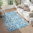 thumbnail image 2 of Lahome Decor 3'x5' Washable Rug for Bedroom, Vintage Area Rug for Dorm Room, Indoor Soft Distressed Floral Throw Rugs Non-Slip Backing for Entryway Farmhouse Kitchen Kids Playroom,Light Blue, 2 of 8