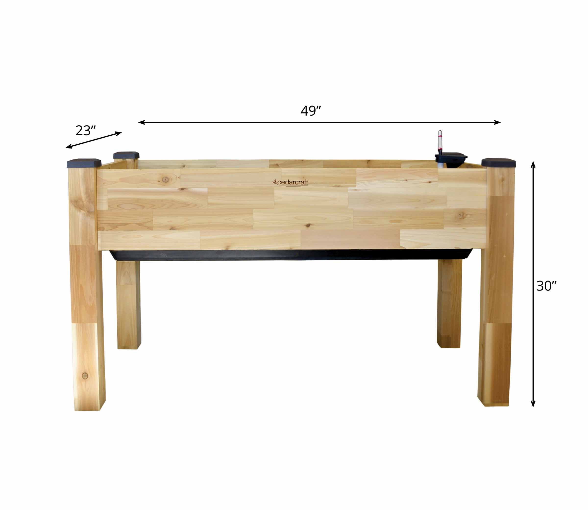 CedarCraft Self-Watering Elevated Cedar Elevated Planter 23x49x30"H