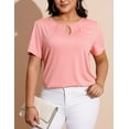 thumbnail image 3 of FOLUNSI Women's Plus Size Tops Casual Keyhole Round Neck Pleated Puff Sleeve Blouse m-4x, 3 of 6
