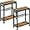 Rustic Brown-2pcs, variant on Small Side Table Set of 2 for Small Space, 3-Tier Narrow End Table with Magazine Holder, Slim Nightstand, Skinny Snack Couch Table in Living Room, Bedroom and Balcony (Rustic Brown &Black)