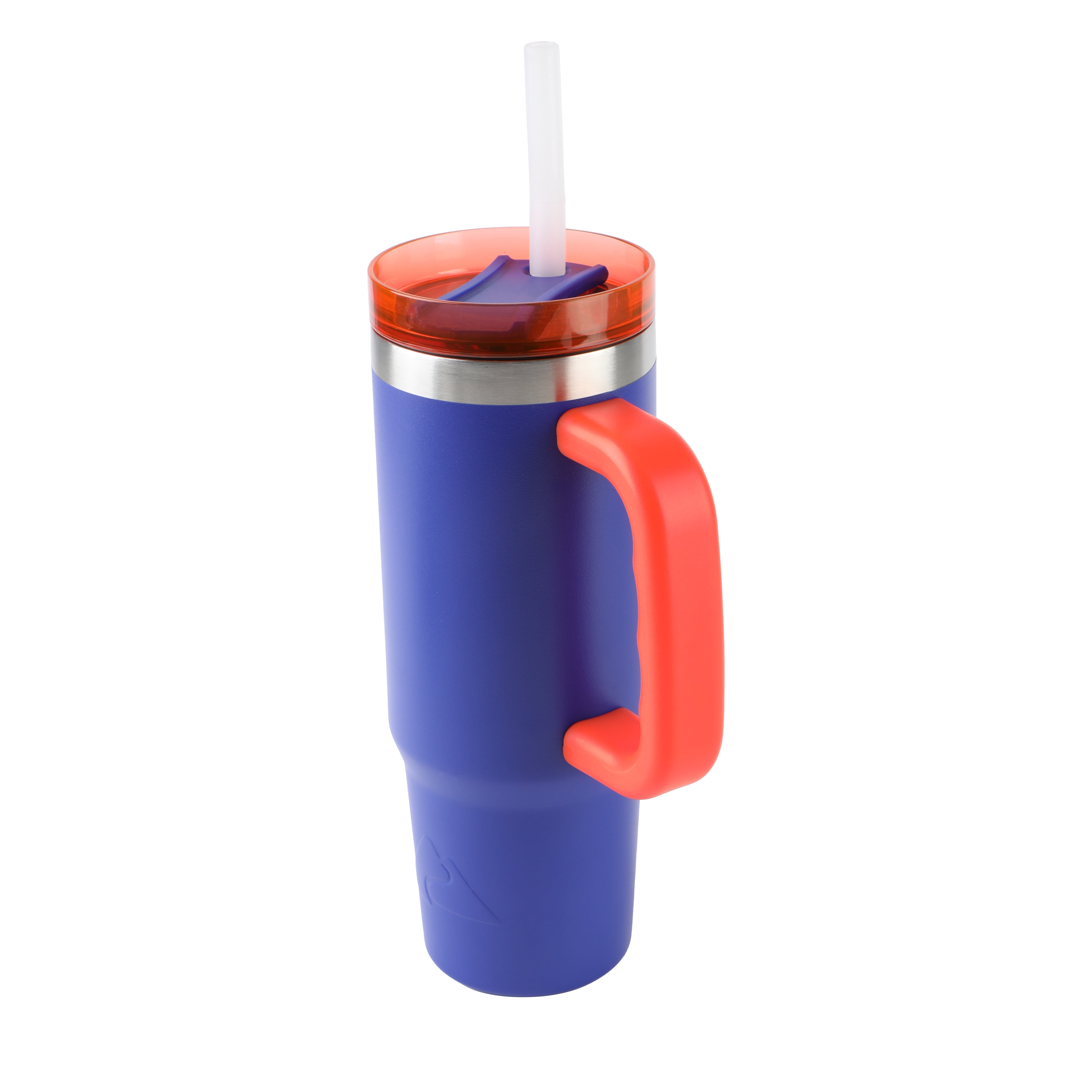 Ozark Trail 18 oz Stainless Steel Insulated Tumbler with Handle, Royal Blue and Bright Orange