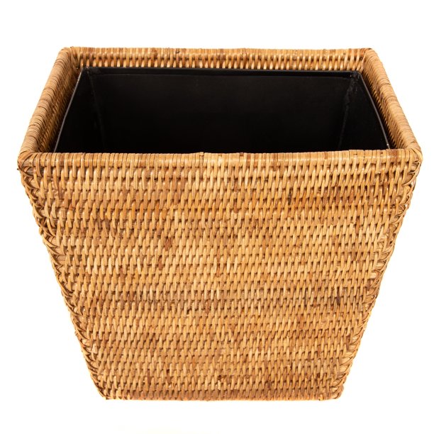 Artifacts Rattan Rectangular Tapered Waste Basket