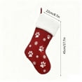thumbnail image 3 of LanSuare Christmas Stockings with Dog Paw Prints, 17.7"x8.7" Soft Fluffy Cuff Christmas Stockings, Xmas Hanging Stockings for Family Fireplace, Christmas Party Decor, Candy Gift Bags(Red), 3 of 6