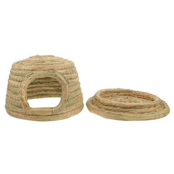 BRIGHTFUFU Light Green Grass Rabbit House for Small Pets Comfortable Safe Resting and 12 x 12 x 10 Inches