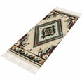 thumbnail image 4 of Boho Red Teal Brown Kitchen Runner Rug 2'x4', Southwestern Vintage Geometric Washable Rug with Tassels, Non Slip Woven Cotton Bathroom Rugs Hallway Carpet for Foyer Bedroom Entry Back Door Decor, 4 of 9
