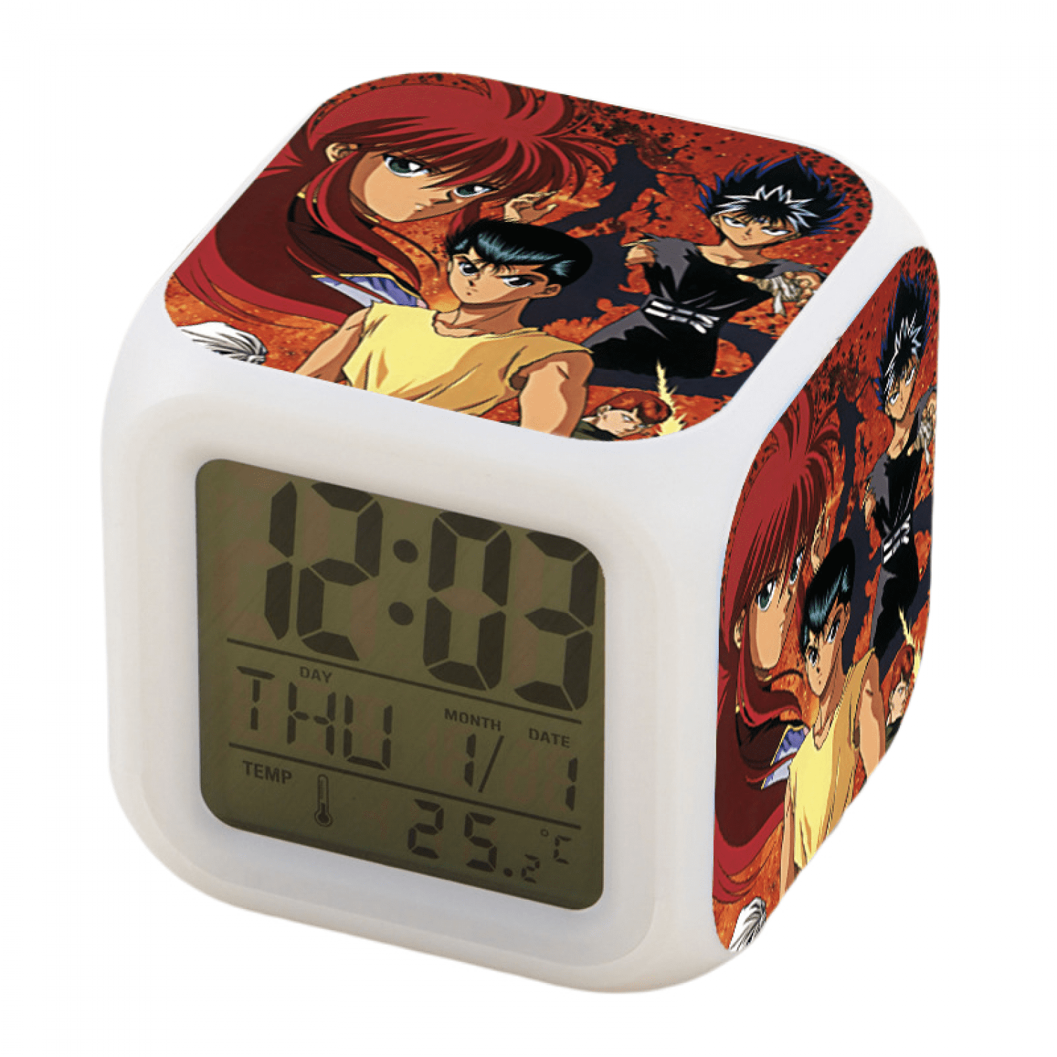 TIMPCV Anime Alarm Clock for Kids Room, LED Digital Bedroom Alarm Clock
