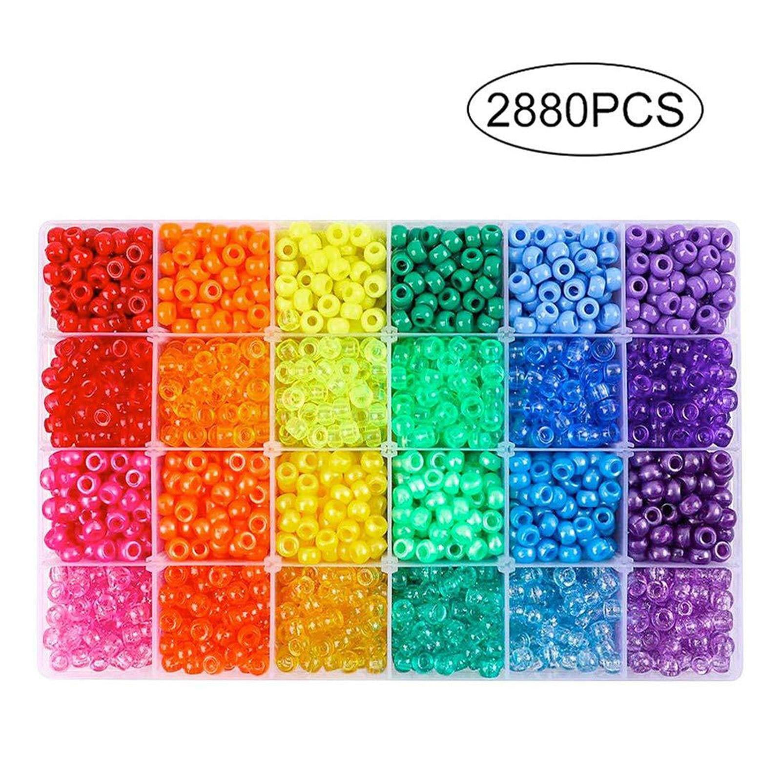 2880pcs Round Beads Charms for DIY Bracelets Necklace Jewelry Making Earring Finding Crafts Supplies