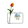 thumbnail image 1 of Universo y extranjero hermoso astronauta Tarjeta de jarrón artificial de tulipanes, 1 of 3