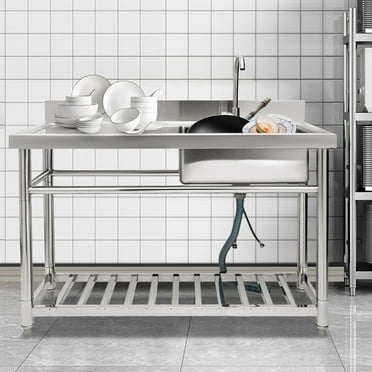 Stainless Steel Kitchen Sink Free Standing Kitchen Sink Commercial Restaurant Kitchen Sink 19.69*12.2*8.66 inches