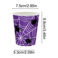 thumbnail image 3 of 24 Pack Purple Spider Web Disposable Halloween Paper Cups, Spooky Black Spider Print Drink Cups, Heavy Duty Disposable Tableware for Indoor Outdoor Halloween Decorations Haunted House Party Supplies, 3 of 6