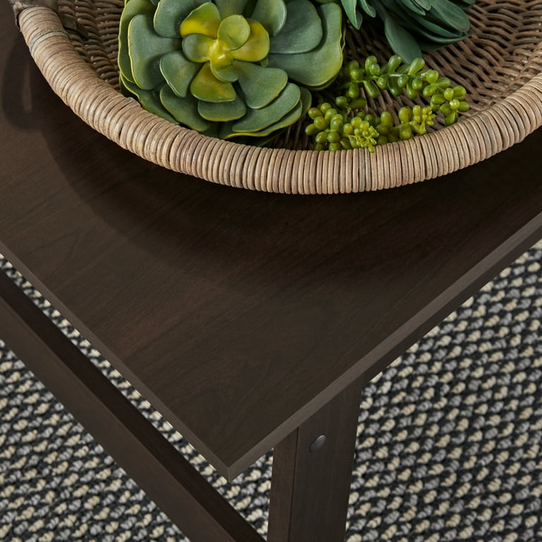 Mainstays Pilson 3 Piece Coffee Table and End Table Set Espresso Finish
