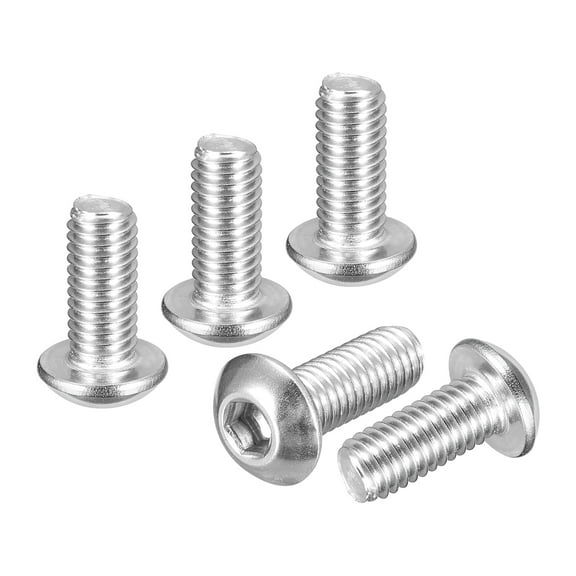 Uxcell #10-32x1/2" Button Head Socket Cap Screws - 20Pack - Good for Road Bicycle, Mountain Bike, Auto, Motorcycle - 304 Stainless Steel Whitewashed - Hex Drive Fasteners